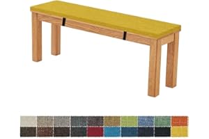 FIOVIP cojín de Banco 90X40X5CM Funda extraíble, Lavable, Doble, Antideslizante, Muy elástica, Adecuada para Bancos de jardín, Columpios, terrazas, Bancos de Interior(Amarillo