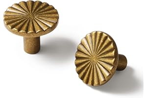 SORWDUERM Lot de 2 Boutons de Porte et Poignées de Tiroir en Laiton Vieilli - Style Plat pour Cuisine Salle de Bain Commode Zinc