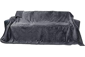 luciphia Couverture Imperméable pour Chat Chien Couche Double Anti-Pipi Anti-Liquide Couvertures de Animaux Gris Foncé XL (145 * 216CM)