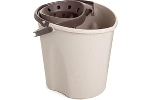 TATAY Cubo de Fregona Oval ECOHOME, de Polipropileno, Libre de BPA, Escurridor por Presión, con Asas, Fabricado en España, Materiales 100% reciclados, Color Beige