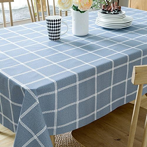 LISENGDJ Cloth Oil And Water Repellent Anti Scald Disposable Table Cloth Pvc Plastic Tablecloth Table Mat Rectangular Restaurant,Sea Blue /135*180Cm (Common Table)