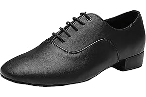 ZHENSI Scarpe da Ballo da Uomo in Pelle con Suola Intera Scarpe Oxford Moderne Latine con Fondo Morbido E Tacco Basso con Lacci