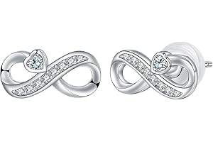 Hifeeled Pendientes Infinito Plata de Ley 925 Para Mujer Pendientes com 3A Circonia Cúbica Regalos Originales Para Mujeres Esposa Novia Niñas