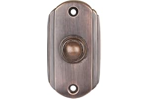 A29 Wired Brass Doorbell Chime Push Button in Oil Rubbed Bronze Finish Vintage Decorative Door Bell with Easy Installation