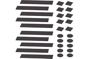 Culinavog 30pcs Strisce Magnetiche Autoadesive,Magneti Adesivi Flessibili,Quadrati Magnetici, Rettangoli E Cerchi Con Retro Autoadesivo,Strisce Magnetiche Adesive Resistenti Per Fai-Da-Te, Frigorifero