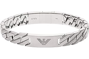 Emporio Armani Herren-Edelstahlarmband mit Karabiner-, Schieber- oder Magnetverschluss