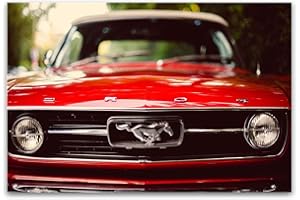 GLASS WALL ART Startonight Impression Sur Verre Acrylique Ford Mustang, Imprimée Tableau Oeuvre Originale Motif Moderne Décoration Prêt à Accrocher 60 x 90 cm