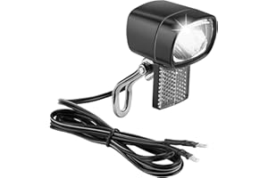 E-MANGUE E-Bike LED lumière de vélo avec réflecteur, 30 LUX StVZO Approbation lumière Avant, LED Feux de stationnement, Phare de vélo, Lampe de vélo lumière Avant