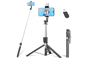 SINGPHERE Singhere Selfie Stick Stativ mit Fülllicht, 180 cm Ausziehbares Handy Stativ mit Abnehmbarer Fernbedienung, 360° Drehbarer StativStänder für iPhone, Samsung und Android-Smartphones
