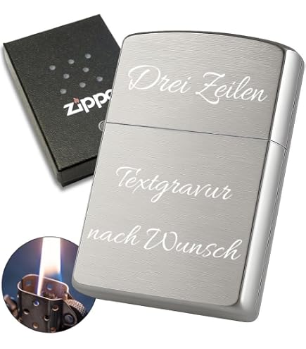 Original Zippo Sturmfeuerzeug mit Gravur - Name Kursiv Original Zippo Sturmfeuerzeug mit Gravur - Name Kursiv