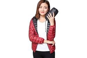 PENGNIAO Plumas Ultralight Mujer Plumiferos Ligeros Mujer Con Capucha Reversible Abrigo Plumon Acolchado Chaqueta Plumifero Ligero Corto Señora Chaquetas Invierno Cazadoras Chaquetones Casacas Tallas Grandes