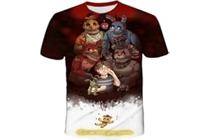 ZHONGKAIHUA Cute Cartoon T-Shirts FNFA T-Shirts Kids 3D Printed Funny Summer T-Shirts Casual Comfortable Crewneck Tee Short Sleeve Tops for Girls and Teens