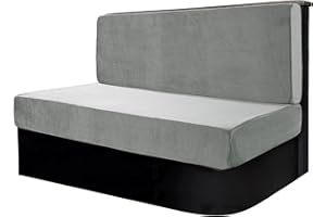 SYLC 2 Stücke Wohnmobil Esstischkissenbezüge Samt Ersatzbezüge Für Wohnwagen Bezug Für Sitzgarnitur RV Esstischsitzbezüge Anhänger Überzügen Sofakissen (Light Grey,Set of 2)