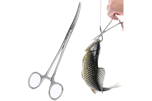 SOGHO Décapsuleur d'hameçon, pince d'artère, pince de décrochage, pince de pêche, pince d'artériel, pince de pêche, pince de pêche, pince de piercing, pour perche, truite, carpe et plus encore