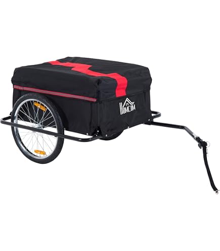 Duramaxx Big-Mike - Bicycle trailer, Handcart, With towing bar, Transport box with a 70 litre volume, Load capacity: max. 40 kg, Ball coupling for bicycles with 26''