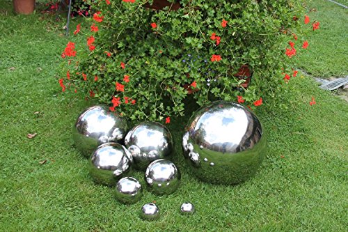 3x Edelstahlkugel Ball poliert 8cm Ø Schwimmkugel Dekoration Rosenkugel - 9