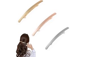 LONGHAO 3 Pieces Women's Hair Clip Simple French Hair Clip French Hair Clip Metal French Hair Clips Women's Hair Clip Geometric Rectangular Hair Clip Decorative for Women (#1)