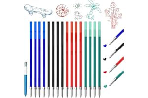 HQRKOTM 4 Couleurs -16 Pièces- pour recharge stylo 4 couleurs bic - Pointe Moyenne (1,0 mm)