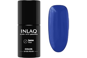 ‎INLAQ INLAQ® UV Nagellack Dunkelblau - 6 ml Hema Free - Langlebiger UV Lack - Nail Polish - Glamour Kollektion - Gelnägel - Shellac Gel - Gellack ohne Hema | 1033- Navy Blue