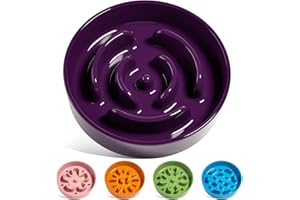 LE TAUCI Gamelles en céramique pour Chien de Petite Race, pour mangeurs Rapides, Bol Puzzle pour Petits Chiens et Chats, Violet, S-350 ML
