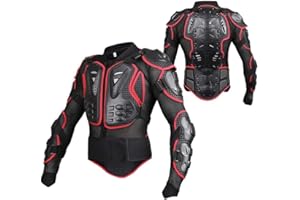 WILDKEN Veste Armure Moto Blouson Motard Gilet Protection Équipement de Moto Cross Scooter VTT Enduro Homme ou Femme (Rouge & Noir, 3XL)