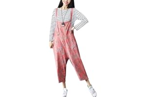 Youlee Donna Pantaloni larghi Denim Salopette tutine Pantaloni