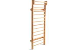+ SportPlus SP-SL-195 Espaldera de Madera Maciza, Barras de Pared para Niños y Adultos, 195x80x14cm