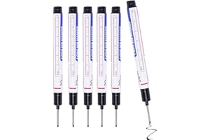 WOVAORX 6 pcs Marqueur Trou Profond Noir, Marqueur Indélébile avec Pointe de 20 mm, Marqueur Pointe Longue pour Marquage sur Bois, Métal, Plastique, et Plus, Idéal pour le Bricolage et la Construction