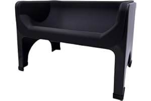 Fluff Trough XL Set Elevated Dog Bowl Feeder for Healthy Posture & Digestion, Minimizes Neck Strain, Ideal for Flat-Faced Pets, Vet Recommended, Dishwasher Safe (Black)