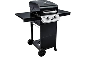 Char-Broil Barbacoa de Gas Convective 210 B - Barbacoa a gas con 2 quemadores de acero inoxidable, rejillas de hierro fundido - Ideal para cocinar al aire libre, jardín y patio
