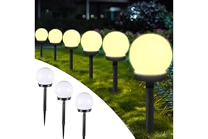 SUNSHINE SMILE Luce Solare da Giardino, Luci Solari per Percorsi, Rotonda LED Luci Giardino, Giardino Lampada Solare Sfera, Illuminazione per Esterni per Palo, Impermeabile Automatico Luci Solari Esterno