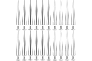 GORGECRAFT 30 Juegos de Tachuelas Plateadas 40mm de Aleación de Metal con Forma de Cono Estilo Punk Redondas con Rosca para Decoración de Artículos de Cuero para Árbol Remaches Grandes Ropa Chaquetas