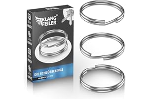 Klangfeiler® 80 Split Key Rings - 25mm Diameter - Metal Rings for Keychain