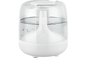 RIMIRICO Humidifiers, 650ML Humidifier for Bedroom with Colorful Night Light, Quiet Humidifiers for Home and Plants, USB Desktop Humidifier Waterless Auto Shut-Off for Home Baby Bedroom Office Travel (White)