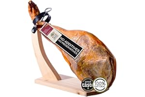 JAMONNATURAL Award-Winning Serrano Ham Leg with Stand | Whole Paleta Shoulder 4-4.5kg | Authentic Spanish Jamon | 100% Natural