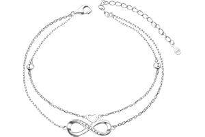 LINSTER Bracelet de cheville pour femme argent sterling 925 réglable pied mauvais œil papillon tortue de mer étoile de mer vague infini coeur cheville Bracelet plage bijoux cadeaux pour les femmes