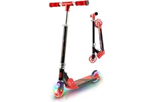 Scooter for Kids Ages 6-12 - CORE Foldy Kids Scooter, Kick Scooter, 2 Wheel Light-Up LED, Easy Folding Scooter, 3 Adjustable Height Handlebar, Pro Deck, Boys Scooter & Girls Scooter, 4 Colors