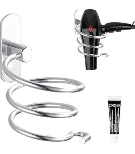 JSUOEO Fönhalter Ohne Bohren 2 Stück - Wandhalterung Für Haartrockner Badezimmer