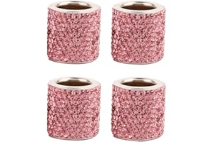 LSRVNM 4 Pieces 9.06 * 8.66 Inches Car Headrest Collar, Rhinestones Headrest Collar, Crystal Car Seat Headrest Collar, For Car Truck Interior Decoration Car Interior Decoration (Pink)