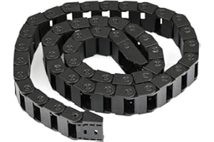 POKIENE Chaîne de Trainage en Nylon Noir 10x20 mm, Porte-câble, Porteur de Fil, Chaîne de Transmission Plastique pour Entourer et Guider Les Câbles d’Imprimante 3D Machine - Longueur 1M