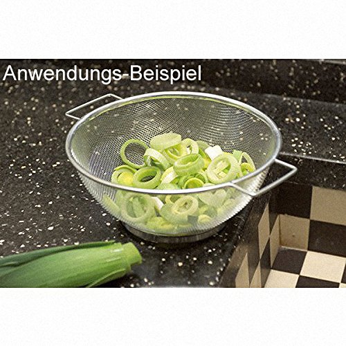 Küchensieb Abtropfsieb Edelstahl Henkel Sieb 20cm für Lauch Zwiebeln Karotten - 3