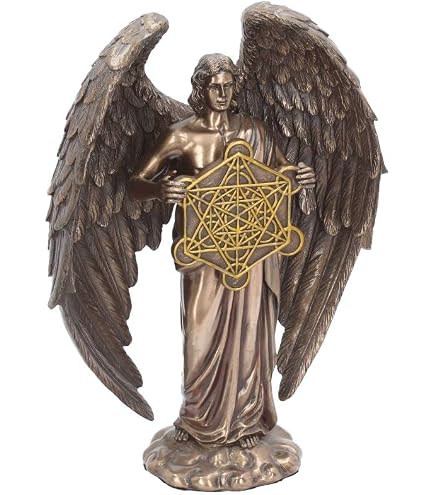 Statuette Archange Michel En Armure Avec Épée Et Bouclier - 36 Cm Bronze - Figurine Polyrésine Peinte Main