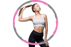 Hula Hoop Reifen Erwachsene Abnehmen - Blisstaar Hoola Hoop Kinder zur Massagen Gewichtsabnahme 1kg Abnehmbarer Reorganisierbar Besonders Fitness Training Bauchmuskelkonturen - Rosa Grau