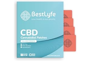 BESTLYFE YOUR HEALTH IS OUR PRIORITY BestLyfe 12MG CBD Topical Patch | CBD Cannabidoil | Menthol | Turmeric | Green Tea | 12 Patches Per Pack | Made in UK (12)