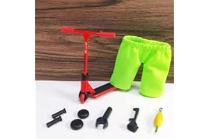 TIXIYU Tech Deck Finger Scooter Set Skate Ramp Pro Tastiera con Mini Scooter Strumenti e Finger Board Accessori Grip, Mini Finger Scooter Interactive Finger Toy Novità Sensory Skateboard Kit - Rosso