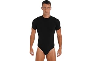 CHICTRY Body da Uomo Slim Fit Latino Americano Tuta Sportiva Cotone Triathlon Completa Intera Manica Corta Leotard Fitness Jumpsuit Bodysuit da Ginnastica Artistica
