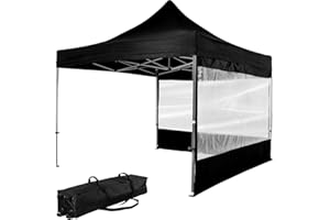 INSTENT Alu-Pavillon 3 x 3 m Pro wasserdicht UV Schutz 50+, anthrazit mit 2 Seitenteilen