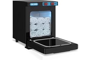 LIROPAU Scaldasalviette estetico, Scaldasalviette estetico con Clip, scaldasalviette caldo, scaldasalviette professionale (202 ° F), Scalda Asciugamani, Disinfezione dell'asciugamano per Spa/Viso (Black)