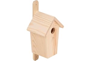 DUSTON Maison en bois pour oiseaux en bois 14 x 12 x 30,5 cm