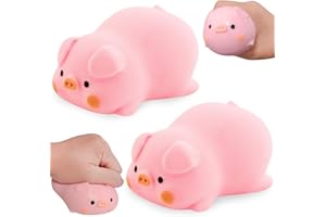 OPEIXSAYKOC Dekompressions Schwein 2 Stück, Squishy Piggy, Kreatives Dekompressions Rosa Schweinchen Spielzeug, Squishy Squeeze Spielzeug, Anti Stress Spielzeug für Erwachsene und Kinder